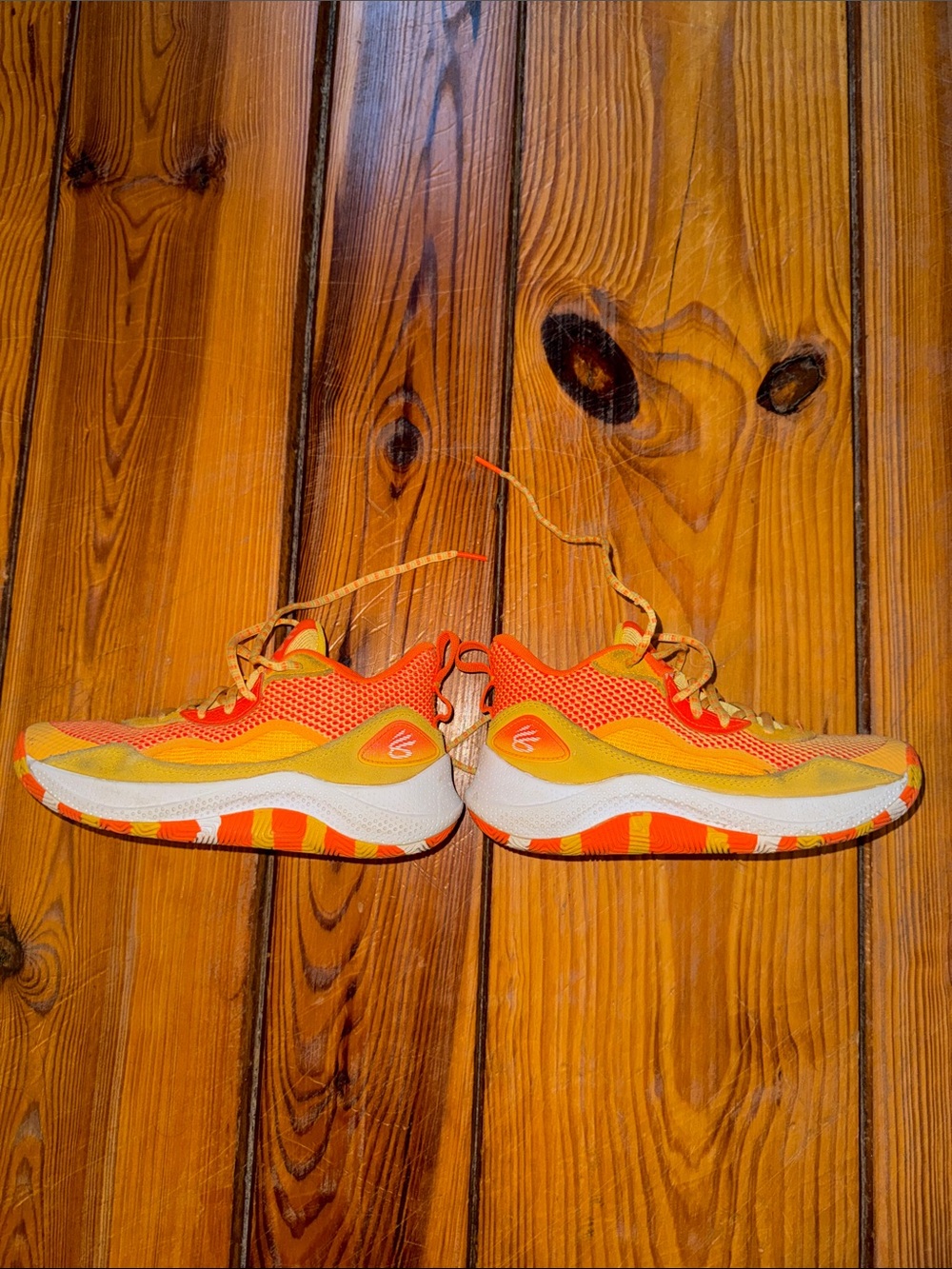 Lightweight Orange Kids Basketball Sneakers